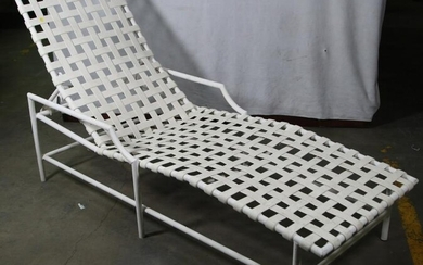 PATIO WOVEN CHAISE LOUNGE AND TWO TABLES