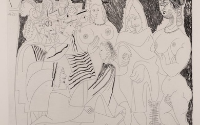 Pablo Picasso - Apres l'examen, le pere remmene son fils, avec la benediction de l'Academie, 1970