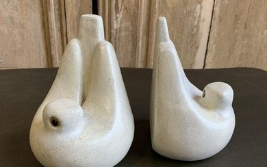 Pair Of Ceramic Dove Bookends
