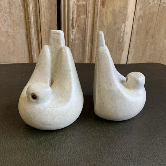 Pair Of Ceramic Dove Bookends