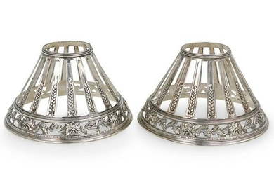 Pair Of Tiffany And Co. Sterling Lamp Shades