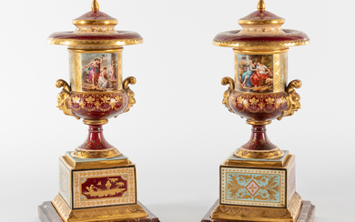 Pair of Austrian vases, XIX century.