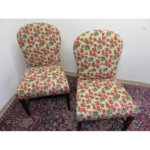Pair of George III style large seat dining chairs, with bras...