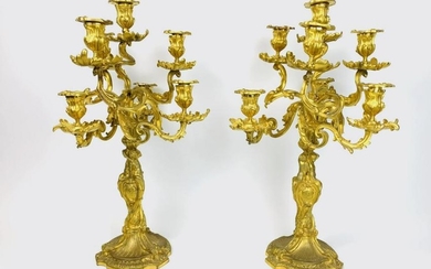 ?Pair of Large & Heavy 19th C. French Gilt Bronze