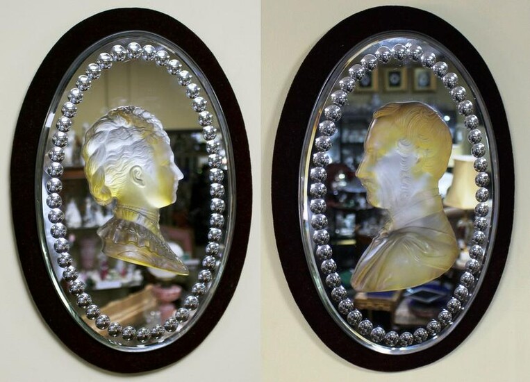 Pair of Mid 19th c. Victoria & Albert Carved Crystal