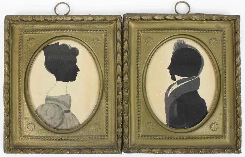 Pair of ca 1830 James HosleyWhitcomb Silhouettes