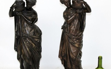 Pair of classical figural candle holders