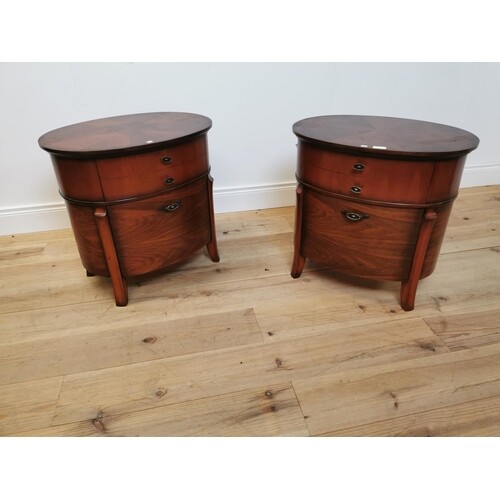 Pair of mahogany veneered bedside cabinets in the Art Deco s...