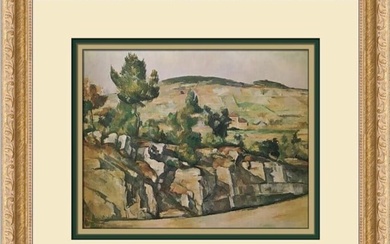 Paul Cezanne Aix: Rocky Landscape Custom Framed Print