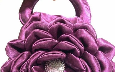 Petite Sateen Evening Bag with Embossed Flower