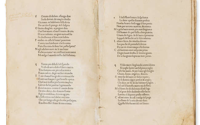 Petrarca (Francesco) Canzoniere e Trionfi, [Northern Italy], Printer of Jacobus de Forlivio, 'Expositio', 1475.