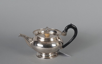 Pichet à thé néerlandais en argent, deuxième montant, 1821, avec anse en bois ébénisé, petite...