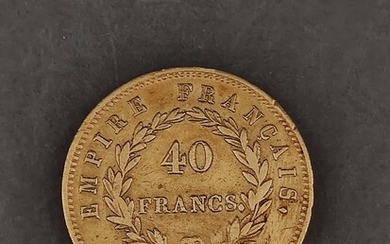 Piece de 40 Francs en or Napoléon auréolé 1812 frappe A Poids: 12,8 gr