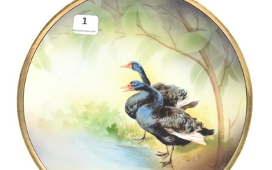 Plate Marked R.S. Germany, Rare Black Swan Decor