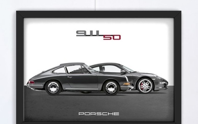 Porsche 911 50 Years Anniversary - Fine Art Photography - Luxury Wooden Framed 70x50 cm - Limited Edition Nr 01 of 30