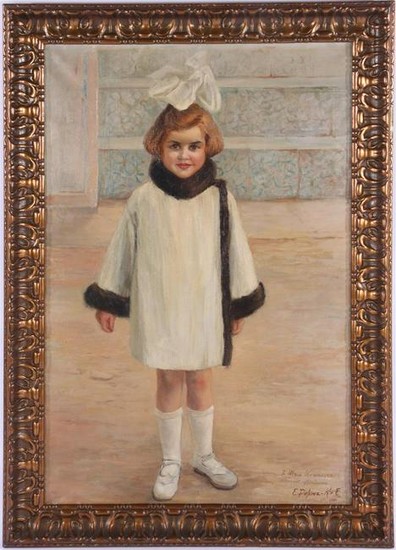 Portrait of a girl in coat with fur collar, a Illnie