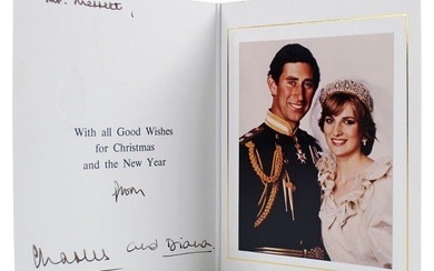 Princess Diana & Prince Charles Signed 1981 7.25x10.5 Christmas Card BAS