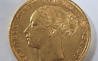 Queen Victoria, 1878 bun head sovereign, Melbourne mint, 8 ...