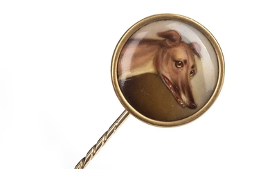RARE: A CANINE PORTRAIT PIN BY JOHN WILLIAM