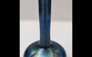RARE L. C. Tiffany Favrile Heart Art Glass Bud Vase, Signed On The Bottom