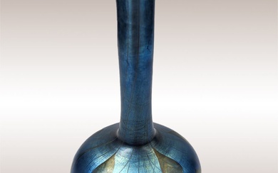 RARE L. C. Tiffany Favrile Heart Art Glass Bud Vase,...