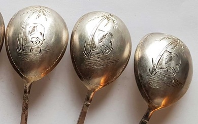 RUSSIAN IMPERIAL SILVER SPOONS, MARKED