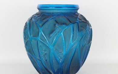Rare 1912 R. Lalique 'Sauterelles' Glass Vase