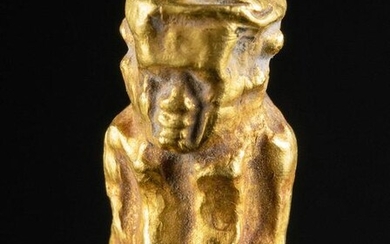 Rare Egyptian Gold Figural Amulet of Pataikos