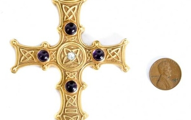 Rare Custom Gorham 14k YG Bishops' Pectoral Cross
