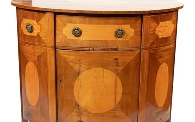 Rare Sheraton Mahogany Oval Sideboard C. 1780, A. Stair & Co. NY Provenance, H 33’’ W
