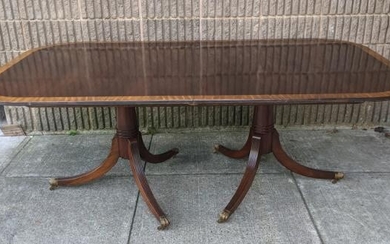 Regency Double Pedestal Banded Dining Table
