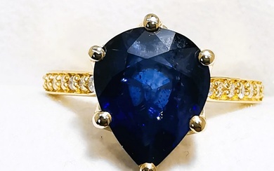 Ring Yellow gold Sapphire - Diamond