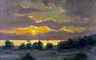 Robert Waltsak (NJ,b 1944) oil painting
