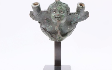 Roman Bronze Eros Cradling Goose Applique Late 1st-Early 2nd Century...