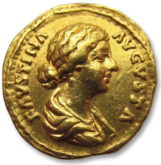 Roman Empire - AV gold aureus Faustina II Junior - struck under Marcus Aurelius - Rome mint 161- 176 A.D. - SALVTI AVGVSTAE - Gold