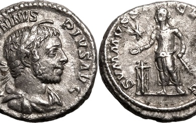Roman Empire Elagabalus AD 220-222 AR Denarius About Near Extremely Fine