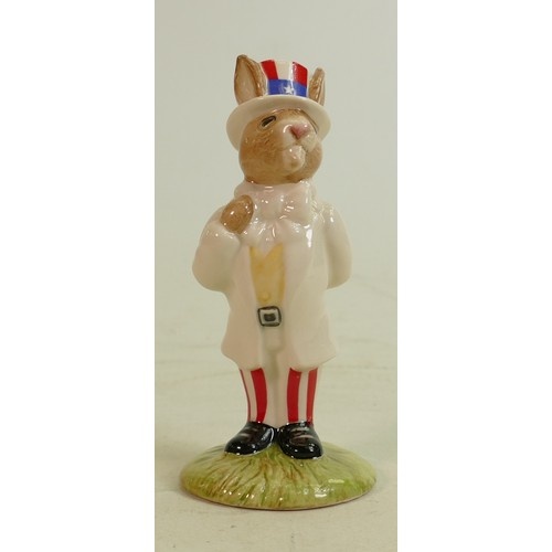 Royal Doulton bunnykins figure Uncle Sam DB50: In a white co...