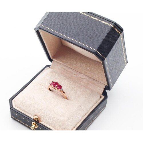 Ruby and Diamond Ladies Ring Mounted on 9 Carat Gold Ring Si...