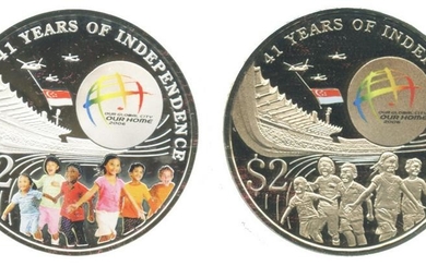 SINGAPORE Silver & Cu-Ni $2 commemorative 2 in 1 Coin