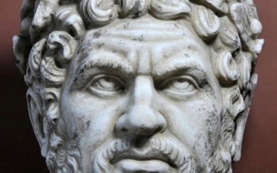 Sculpture, "Emperor of Rome Caracalla - Marcus Aurelius Severus Antoninus (211-217 AD)" - 54.5 cm - Marble