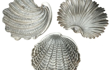 Set of 3 Buccellati Sterling Silver Shell Dishes
