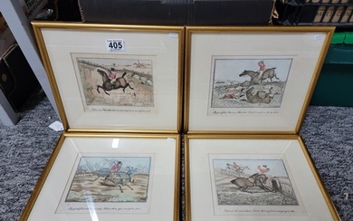 Set of 4x hand coloured engravings produced 1785 - 1851. By ...