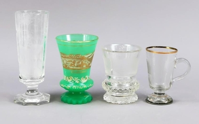Set of four souvenir glasses