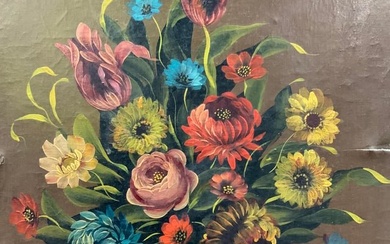 Sgd Still Life Flower Oil Painting