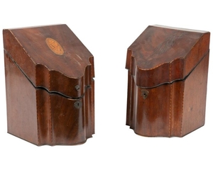 Shell Inlaid Knife Boxes - Two