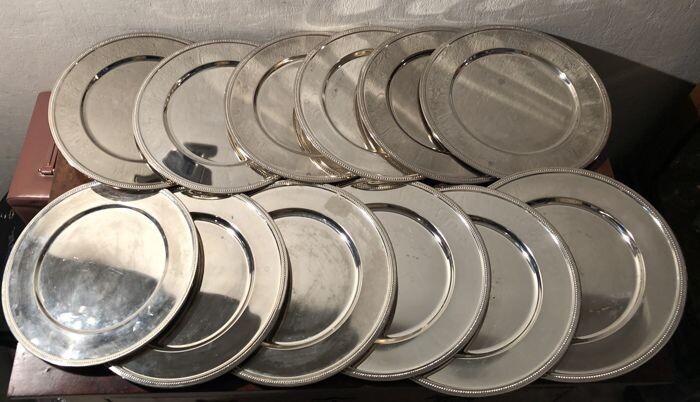 Silver plated base plates. - Silverplate