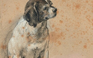 Simon Vouet (1590-1649) Portrait of a dog sitting