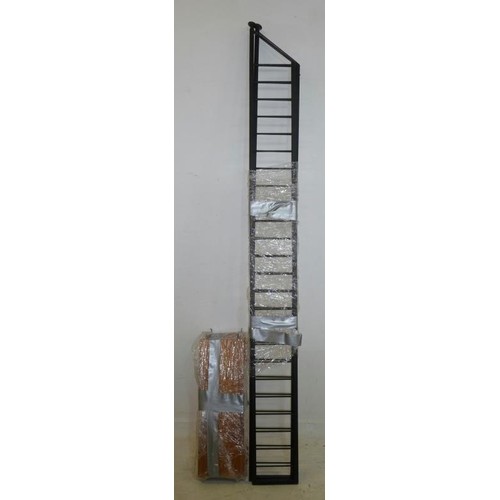Single Section Ladderax with black Japanned shelf supports &...