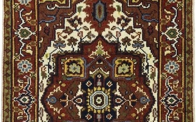 Small Entryway Decor Floral Style 3X5 Heriz Serapi Oriental Rug Farmhouse Carpet