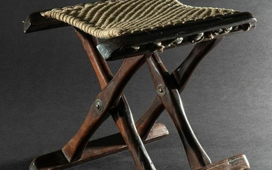 Small folding chair/ stool Jiaowu, Ming Dynasty, zitan wood